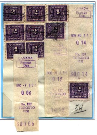 Canadian Postage Due Sheet