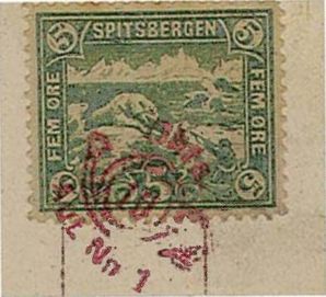 Spitzbergen Local Post Stamp with Kahrs 10 øre Meter Stamp